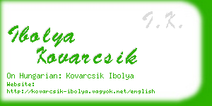 ibolya kovarcsik business card